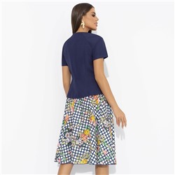 Костюм с юбкой приталенный, Радую себя (2 в 1, синяя мечта)