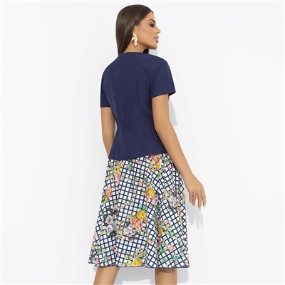 Костюм с юбкой приталенный, Радую себя (2 в 1, синяя мечта)