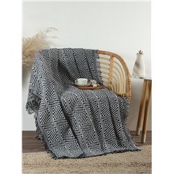 Плед с бахромой «Этель» Hypnosis, 130×180 см, серый