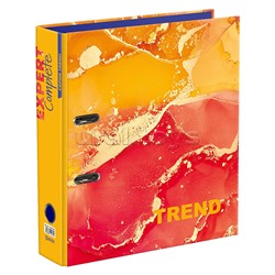 Регистратор с ламинированной обложкой "Marbling" 75 мм A4 арочный механизм, оранжевый