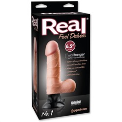 Вибратор телесного цвета с мошонкой Real Feel Deluxe №1 - 22 см.