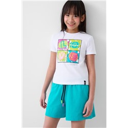 Комплект трикотажный для девочек: фуфайка (футболка), шорты PLAYTODAY, 1240342