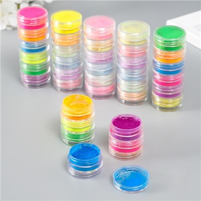 Глиттер для творчества «Пудра-втирка. Краски лета», набор 36 шт. в баночка - 1 г, 6×9×8 см