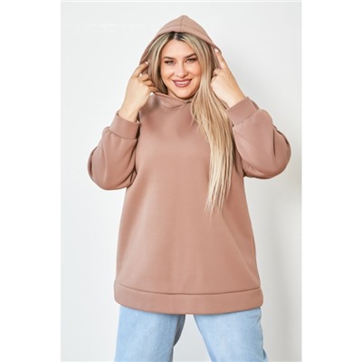 Худи женское Luxury Plus, размер 66, коричневое