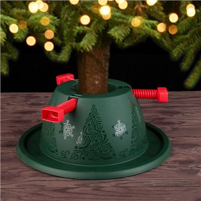 Подставка для ёлки Martika «Невио», пластик, d=34.9 см, h=13.5 см, зелёный/красный