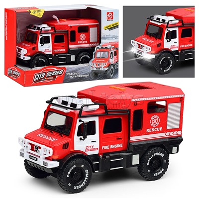 Машина "Пожарная служба" (свет, звук) в коробке