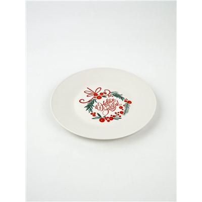 Тарелка новогодняя плоская «С Новым Годом», d=20 см