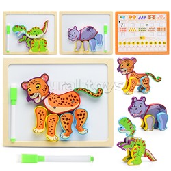 Пазлы "Животные" + доска для рисования