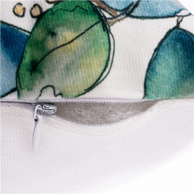 Подушка декоративная «Этель» Eucalyptus, 40×40 см, велюр