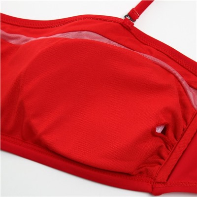 Купальник раздельный с лифом бандо женский MINAKU, цвет вишни, размер 42