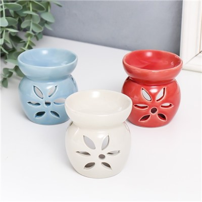 Аромалампа для эфирных масел «Цветок», керамика, 7.7×6.7×6.7 см, МИКС