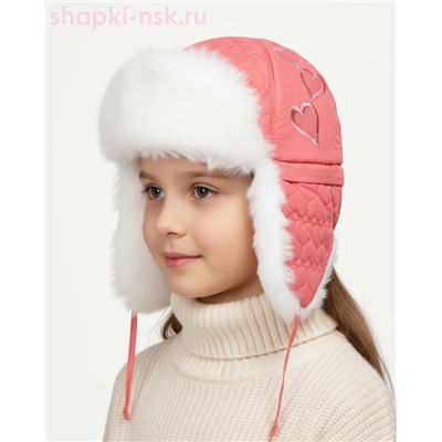 229-З Валентинка Ушанка для девочки (50-52)