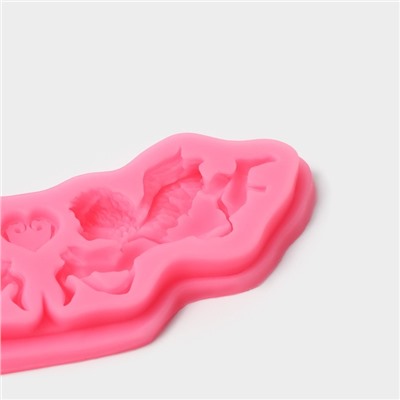 Молд для заливки Доляна «Ангелы», силикон, 16×5.5×1 см, розовый