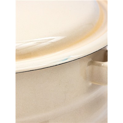 УЦЕНКА Ведро эмалированное, 10 л, без декора, с крышкой и ручкой, слоновое