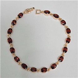 Браслет на руку ювелирная бижутерия коллекция "Дубай", вставка: фианиты, цвет: красный, арт.414.077