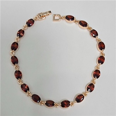 Браслет на руку ювелирная бижутерия коллекция "Дубай", вставка: фианиты, цвет: красный, арт.414.077