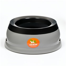 Миска-непроливайка для животных, с дополнительной вставкой от расплёскивания, 19×8 см, серая