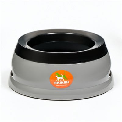 Миска-непроливайка для животных, с дополнительной вставкой от расплёскивания, 19×8 см, серая