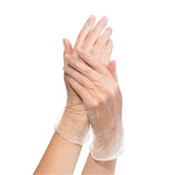 Перчатки виниловые прозрачные Monopak Vinyl Gloves, размер М, 100 шт. (50 пар)