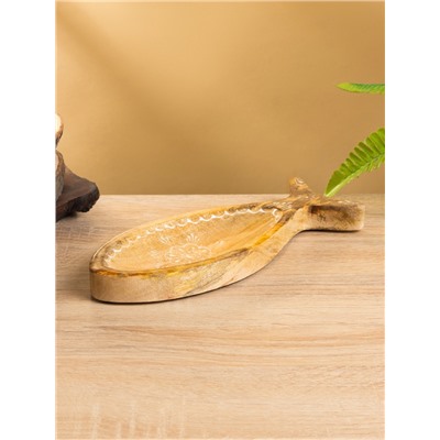 Блюдо в форме рыбки «Пряник», 25.5×10×2 см, дерево манго
