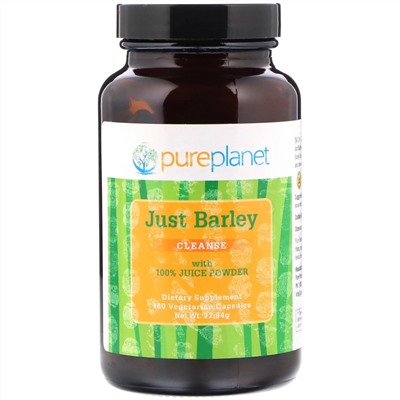 Pure Planet, Just Barley, 180 вегетарианских капсул
