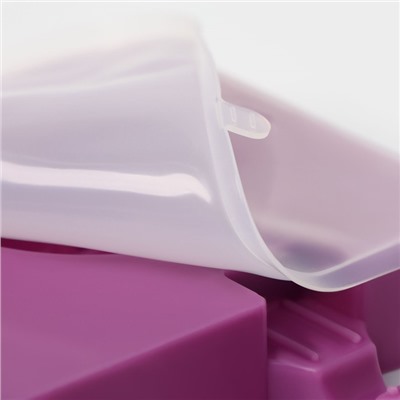 Форма для мороженого «Любовь», силикон, 19.5×11×2.5 см, 2 ячейки, с крышкой и палочками (50 шт.), сиреневая