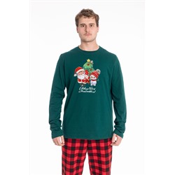 Лонгслив с новогодним принтом М125138Пз