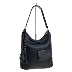 Женская сумка из искусственной кожи, цвет черный