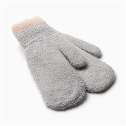 Варежки женские меховые MINAKU опушка, размер 22 см, серые