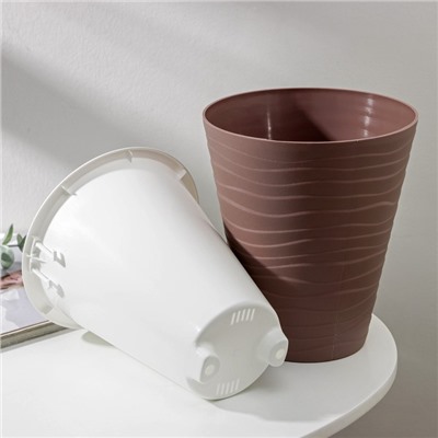 Кашпо для цветов со вставкой «Валенсия», 2.8 л, цвет мокко