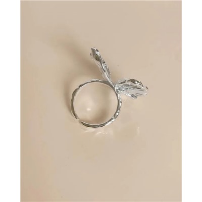 Кольцо с белым серебрением