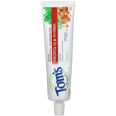 Tom's of Maine, зубная паста с прополисом и миррой, без фторида, мята, 155,9 г (5,5 унции)