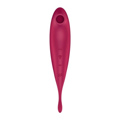 Малиновый вибромассажер Twirling Pro+