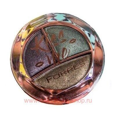 Farres Тени для век Kiss Me 3 цвета тон 04 серые хаки 1006