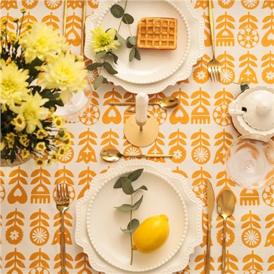 Скатерть «Этель» Yellow garden, 146×180 см, 100% хлопок, саржа 190 г/м²