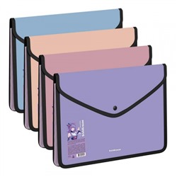 Папка с кнопкой  А4 160мкм 61165 Matt Manga обшитая, с текстильной вставкой непрозрачная ErichKrause