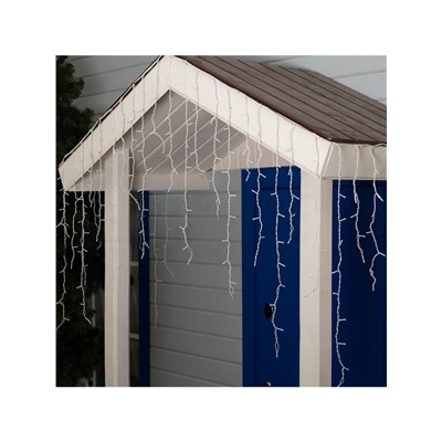 Гирлянда «Бахрома» 3×0.9 м, IP44, УМС, белая нить, 232 LED, свечение синее, 220 В