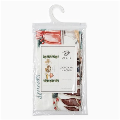 Дорожка на стол Этель New Years treat 30×70 см, 100% хлопок, саржа 190 г/м², белая