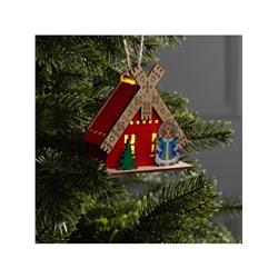 Подвеска световая «Дом Снегурочки», 8×4×8.5 см, 1 LED, от батареек AG10×3, свечение тёплое белое