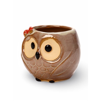 Декоративный горшок для цветов «Совёнок Бом», 180 мл, 7×6×6.5 см, керамический