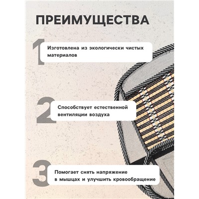 Накидка-массажёр TORSO на сиденье с поясничной опорой, бамбуковые вставки