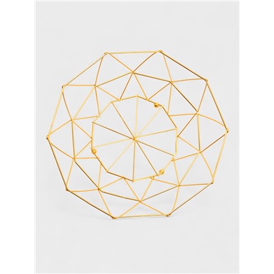 Ваза для фруктов «Доляна. Геометрия Голд», 25.5×27×10 см, золотистая