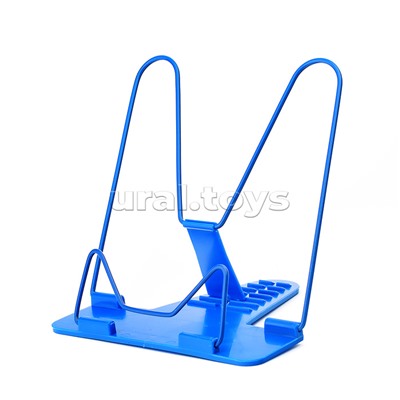 Подставка для учебников и книг "Attomex" 18x17 см, никелированный металл и пластик, в пластиковом пакете с европодвесом, синяя