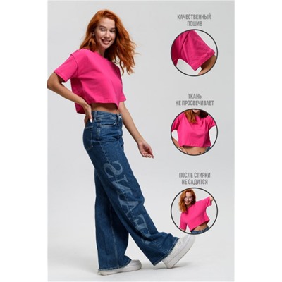 Кроп топ женский оверсайз 14416/1 (Фуксия)