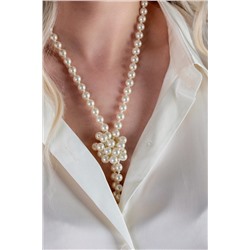 Набор бижутерии 3в1: Бусы жемчуг длинные сотуар 120см(60)+жемчужные пусеты + Подарок, в подарочном мешочке НАТАЛИ, 1131006