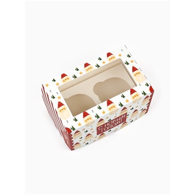 Коробка для капкейков «С Новым годом» 10×16×10 см