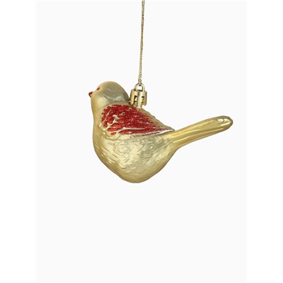 Ёлочные игрушки 2 шт. «Зимнее волшебство. Пташка» пластик, 7×10 см, золото