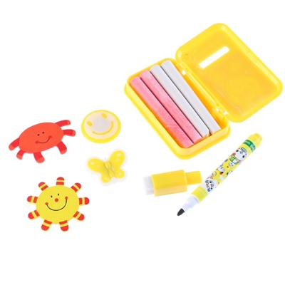 Доска магнитная двухсторонняя, под маркер и мел на подставках (мел, маркер, магниты), МИКС