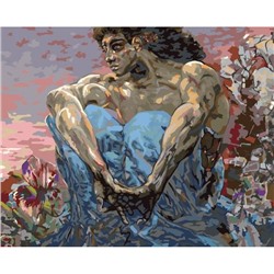 Картина по номерам 40х50 см "Демон (сидящий)" По мотивам картины Врубеля М. А. Фрагмент живопись с красками и кистью GTG-PNB/PL-201 ФРЕЯ