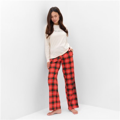 Пижама женская (лонгслив и брюки) KAFTAN What's your wish? размер 40-42